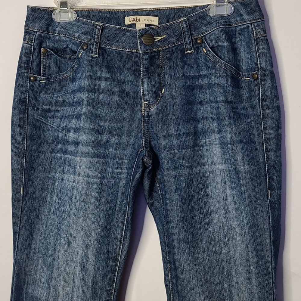CAbi flare leg retro blue jeans sz 4 - Picture 3 of 7